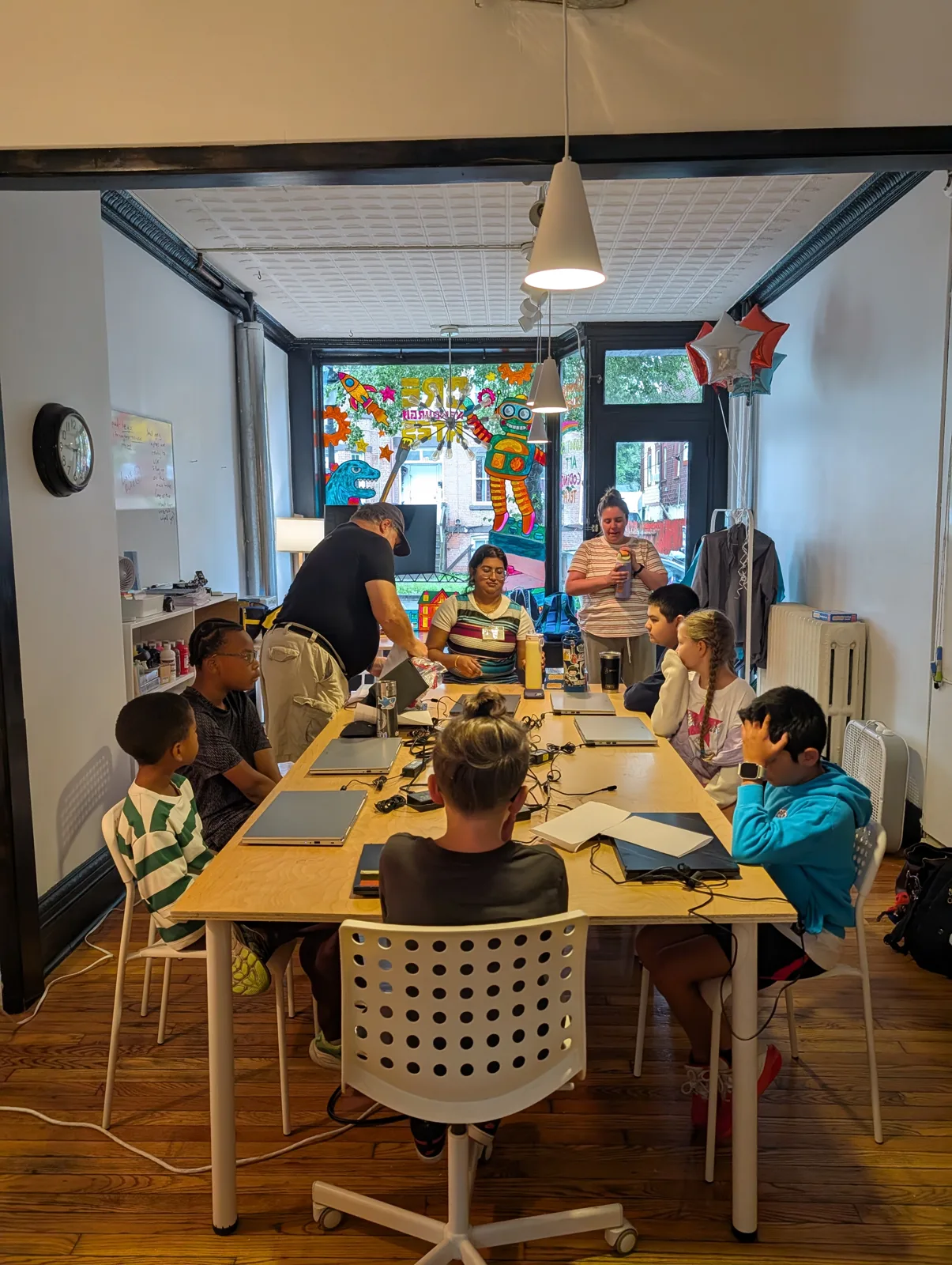 Students engaged in a Newburgh Creates session