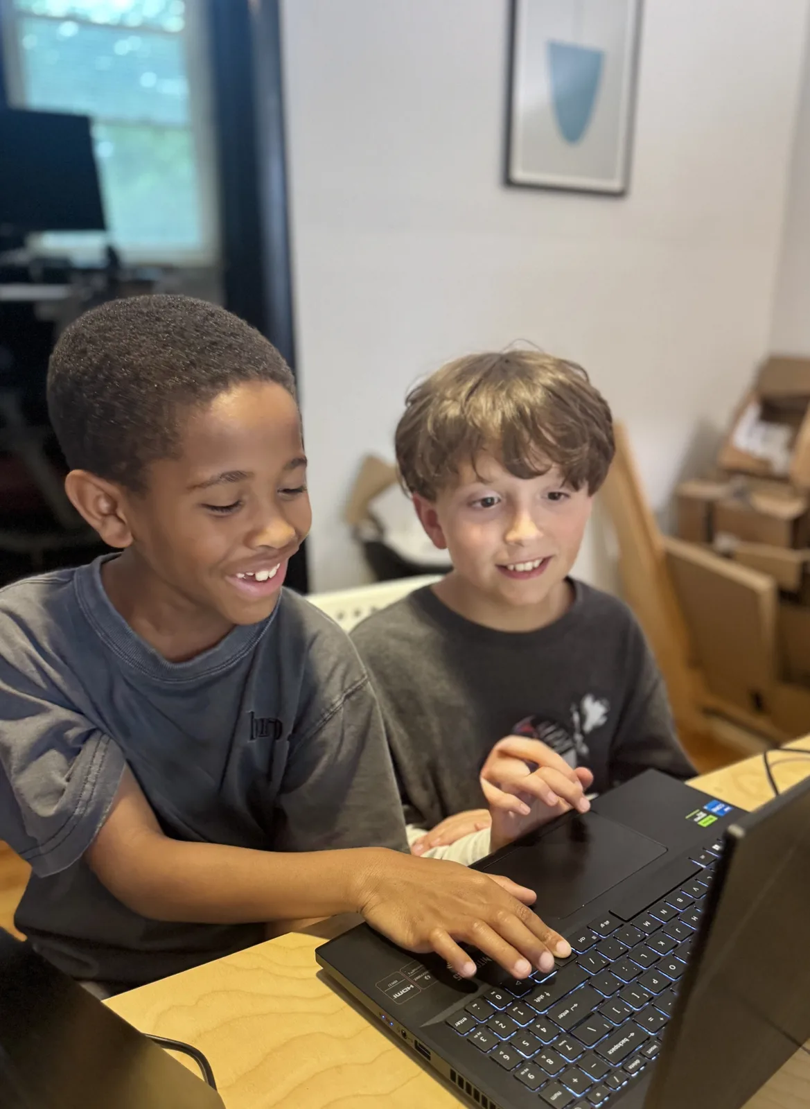 Students coding in Junior Coding Lab