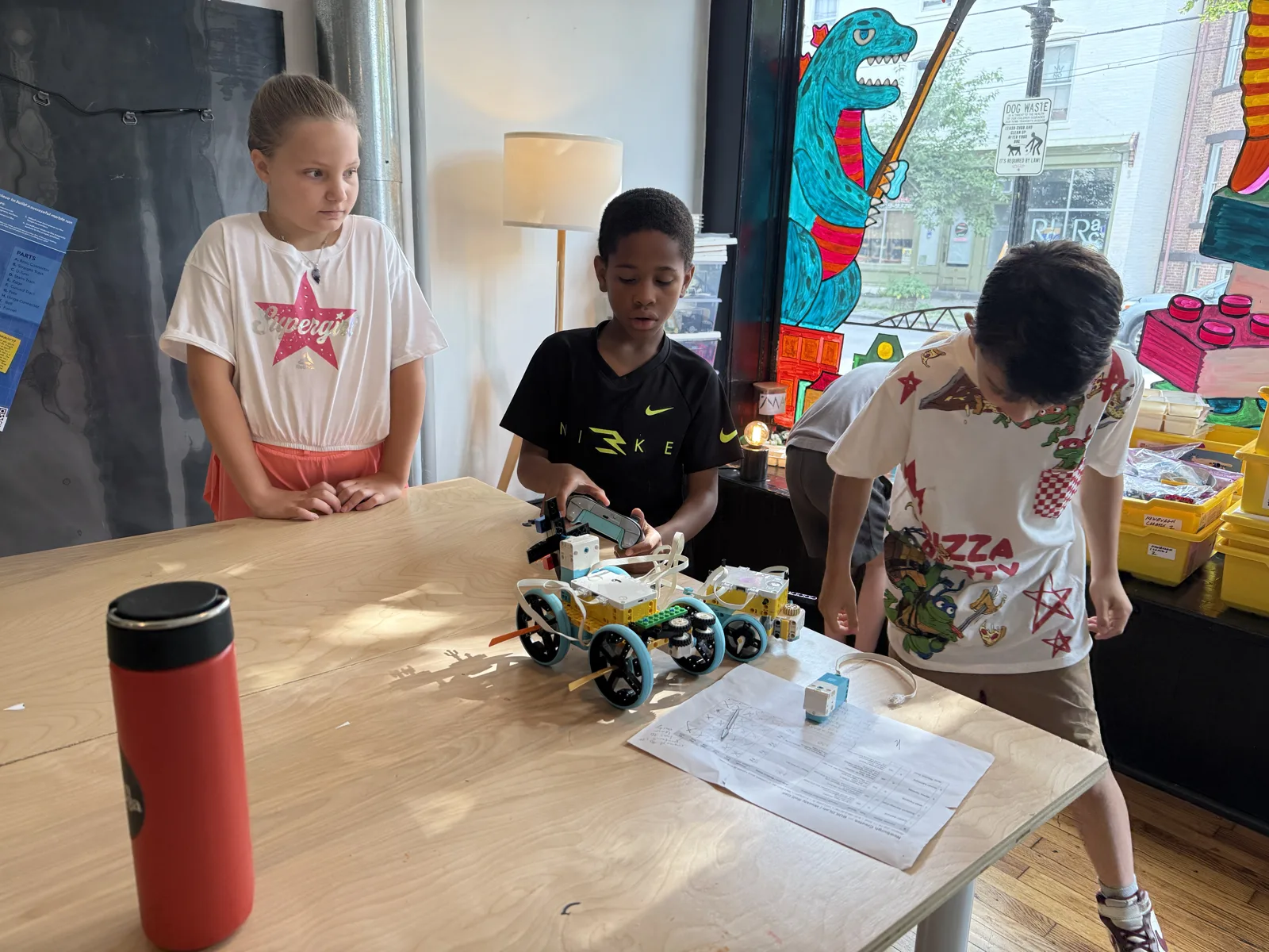 Students testing their SPIKE Prime robot
