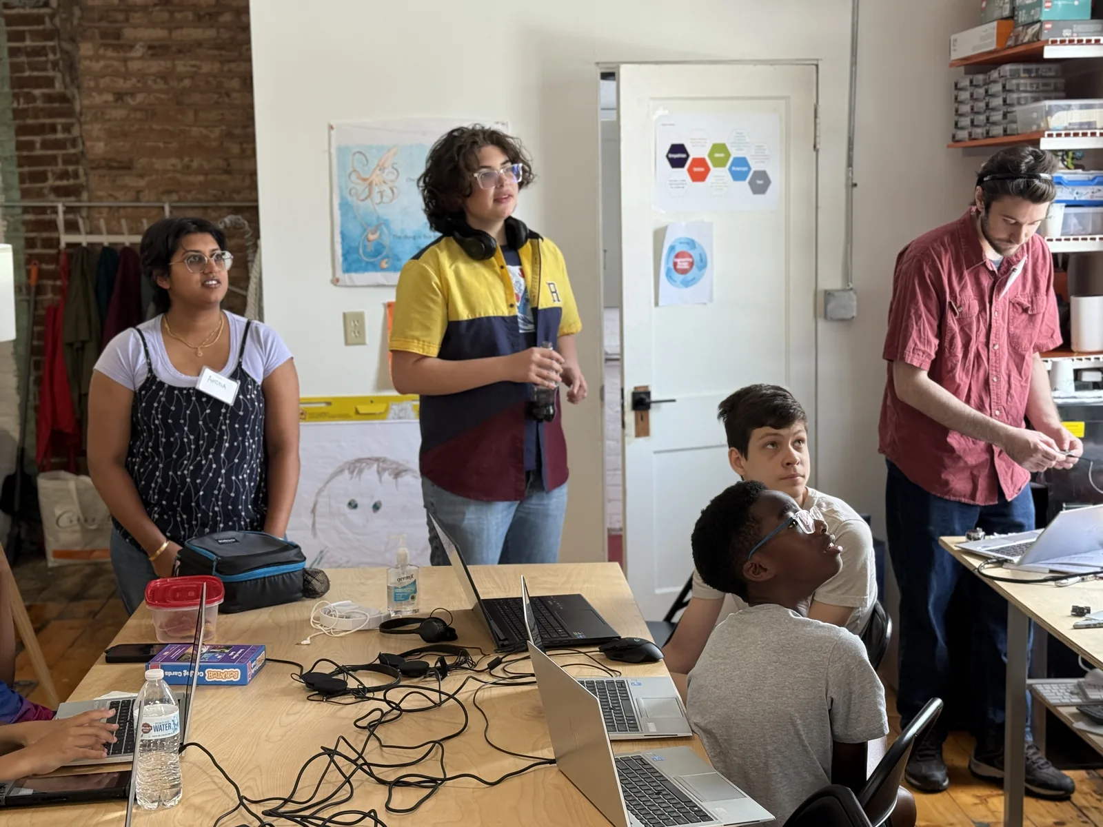 Students engaged in a Newburgh Creates session