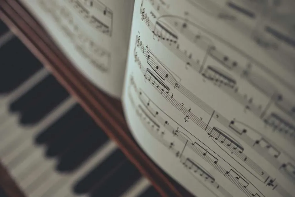 Piano and sheet music